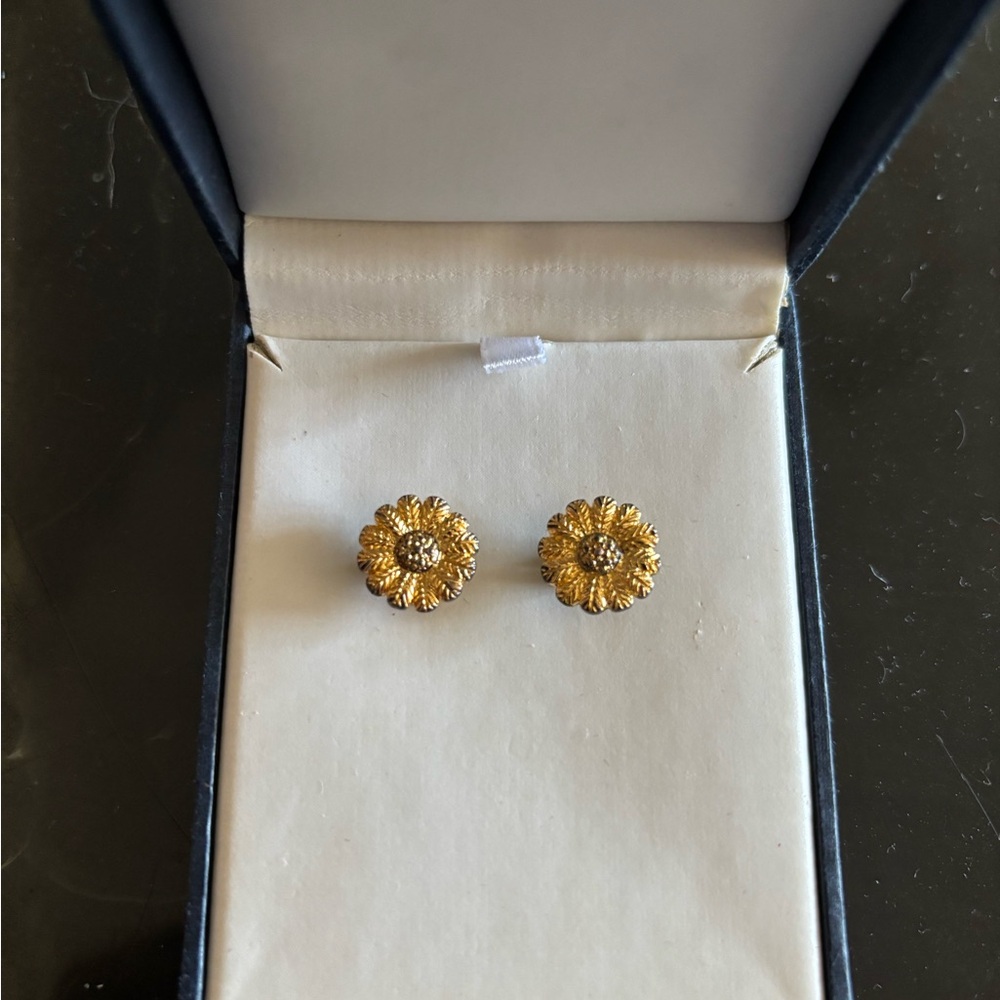 Gold Plated Floral Stud Earrings